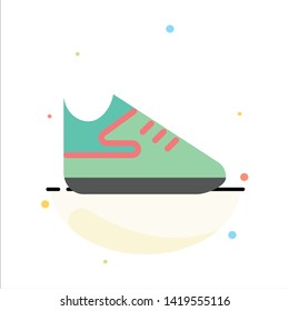 Exercise, Shoes, Sports Abstract Flat Color Icon Template