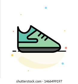 Exercise, Shoes, Sports Abstract Flat Color Icon Template. Vector Icon Template background