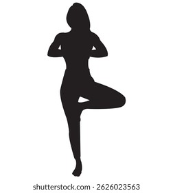 Silhueta de exercício Design . Mulher Meditando. eps 10
