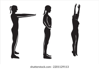 Exercise silhouette drawings to get your body in shape