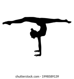 Exercise silhouette vector illustration isolated on white background. 