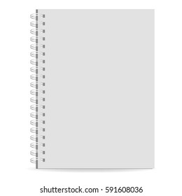 Exercise spiral book mock up icon. Realistic illustration of exercise spiral book vector mock up  icon for any web
