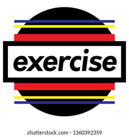 EXERCISE stamp on white