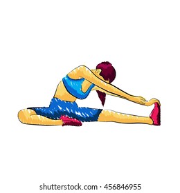 Exercise stylish modern sexy lady, vector illustration