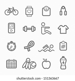 exercise symbol line icon on white background vector illustration 