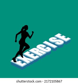 Exercise text design stock illustration