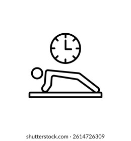 exercise time icon black and white vector sign