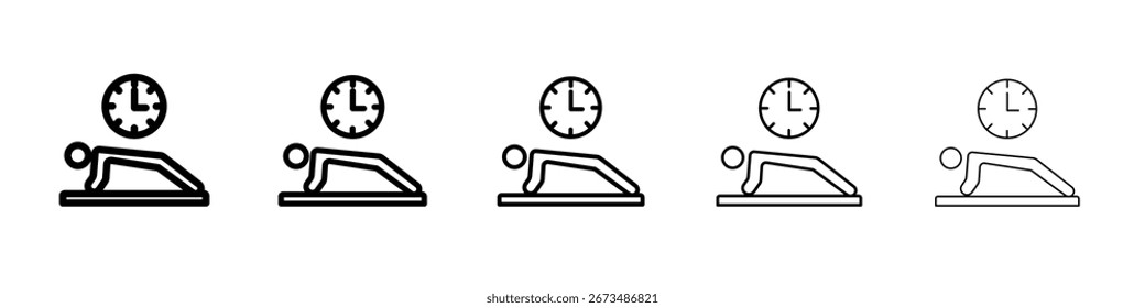 Icono de tiempo de ejercicio Signo de Vector en blanco y negro
