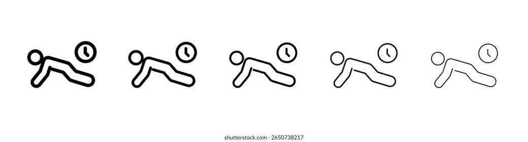 exercise time icon flat illustration set logo