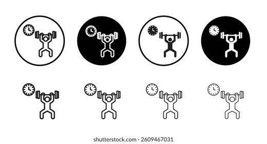 exercise time icon Line Art Logo set