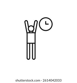 exercise time icon line art vector
