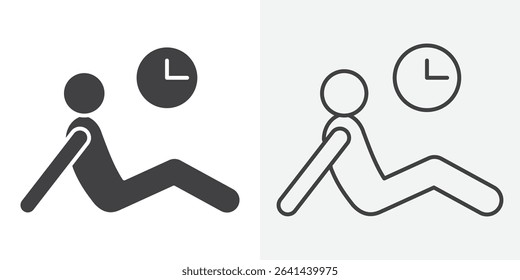 exercise time icon Line graphics illustration