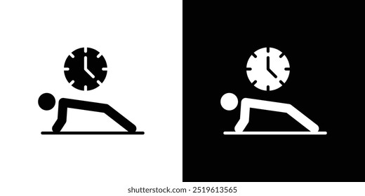 exercise time icon linear logo isolated