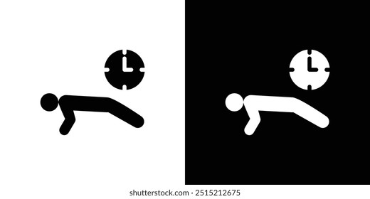 exercise time icon logo set vector
