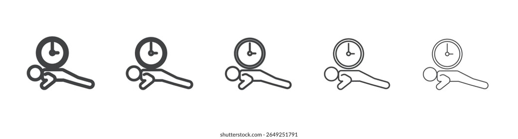Icono de tiempo de ejercicio Ilustración simple Símbolo de colección