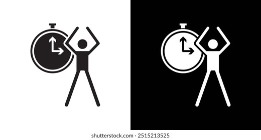 exercise time icon Thin line flat illustration