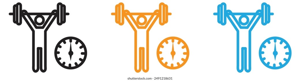 exercise time vector logo set collection for web app ui