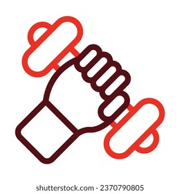 Exercise Vector Thick Line Two Color Icons For Personal And Commercial Use.
