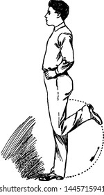 Exercise vintage engraved illustration drawing. 