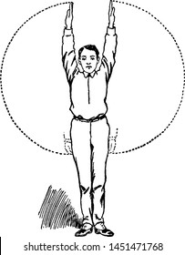 Exercise vintage engraved illustration drawing 