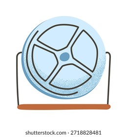 Exercise wheel for active rodents. Ideal for pet shop branding, vet clinic ads, and animal care blogs. Clean flat icon for web design and apps. Vector illustration