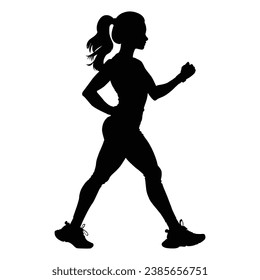 Exercise Woman Silhouette on White.