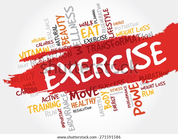 Exercise Word Cloud Fitness Sport Health Stock Vector Royalty Free