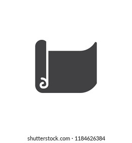 Exercise yoga mat vector icon. filled flat sign for mobile concept and web design. Fitness carpet simple solid icon. Symbol, logo illustration. Pixel perfect vector graphics