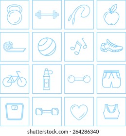 Exercise/fitness icons set