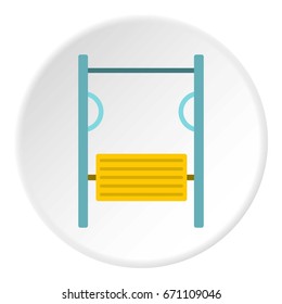 Exerciser on playground icon in flat circle isolated vector illustration for web