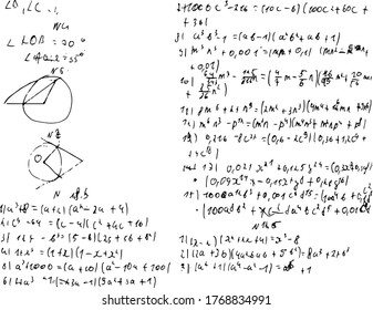 Ejercicios y tareas en álgebra. Diferentes ecuaciones matemáticas.