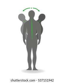 exercises for the back and neck. correct posture. vector illustration.