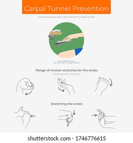 Exercises for carpal tunnel prevention poster