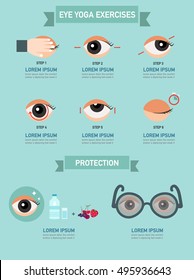 Exercises for eyes,infographic,vector illustration