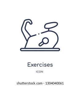 exercises icon from transport outline collection. Thin line exercises icon isolated on white background.