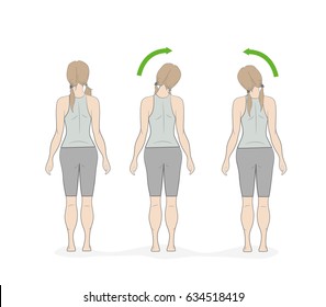 exercises for the neck and head. vector illustration.