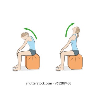 exercises for the neck and head. vector illustration