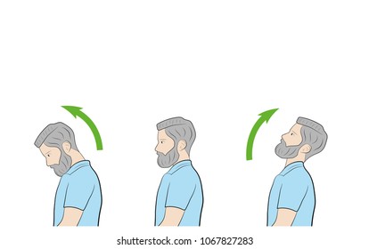 exercises for the neck. medical advice. vector illustration.