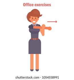 Exercises for office. Vector. Cartoon. Isolated art on white background. Flat