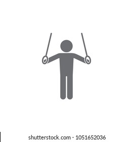 Exercises on rings icon. Simple element illustration. Exercises on rings symbol design template. Can be used for web and mobile on white background
