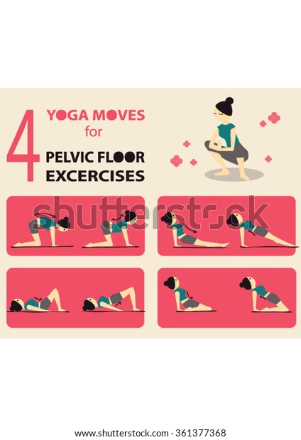 Exercises Strengthen Pelvic Floor Muscles Stock Vector Royalty