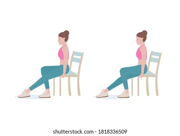 Exercises that can be done at-home using a sturdy chair. Extend one leg far out in front of the body and point the toes forward. The extended leg’s foot should be diagonal to the hips. with Heel Slid