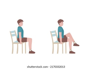 Exercises that can be done at-home using a sturdy chair.
As you inhale, slowly lower your right leg. lift your left knee to your chest, contracting your abdominal muscles.  with Abdominal Tuck posture