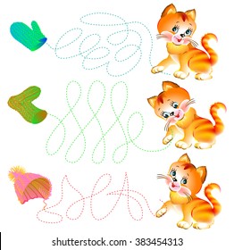 Exercises for young children - needs to draw the lines. Developing skills for writing and drawing. Vector image.