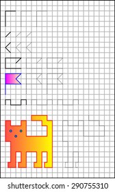Exercises for young children on a square paper. Developing skills for writing and drawing. Vector image.