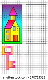 Exercises for young children on a square paper. Developing skills for writing and drawing. Vector image.