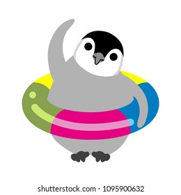 Exercising Baby Emperor Penguin