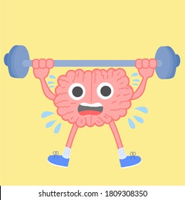 Exercising brain with dumbbell.Concept of learning , idea, power, creativity, thinking and education.