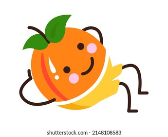 Exercising cartoon apricot. Vector illustration