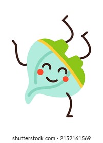 Exercising cartoon garlic. Vegetable Icon. Healthy food. Vector illustration